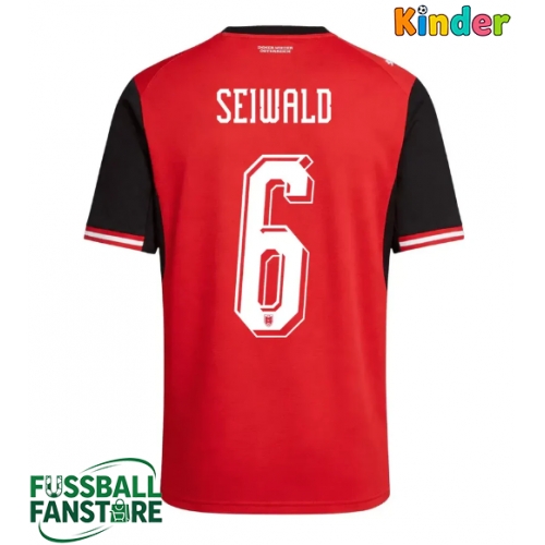 Österreich Nicolas Seiwald #6 Replik Heimtrikot Kinder WM 2026 Kurzarm (+ Kurze Hosen)